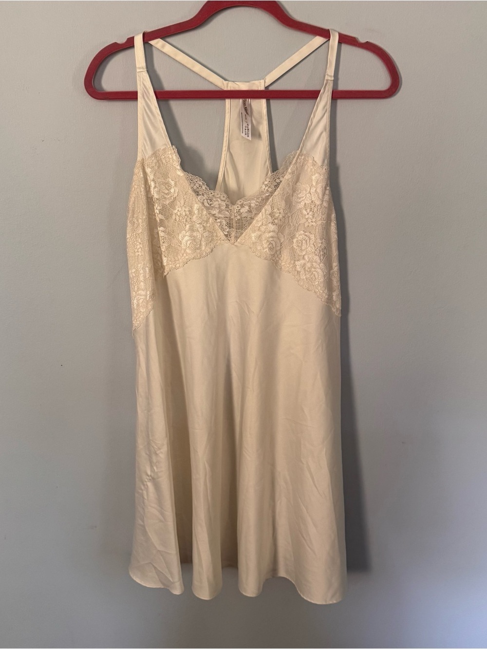 Flora Nikrooz Ivory Lace Chemise Nightgown Racerback Sleep Dress Size L